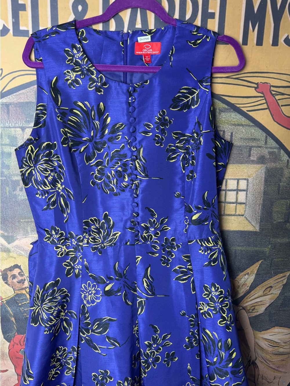 Oscar de la Renta Floral Fit-and-Flare Midi Dress